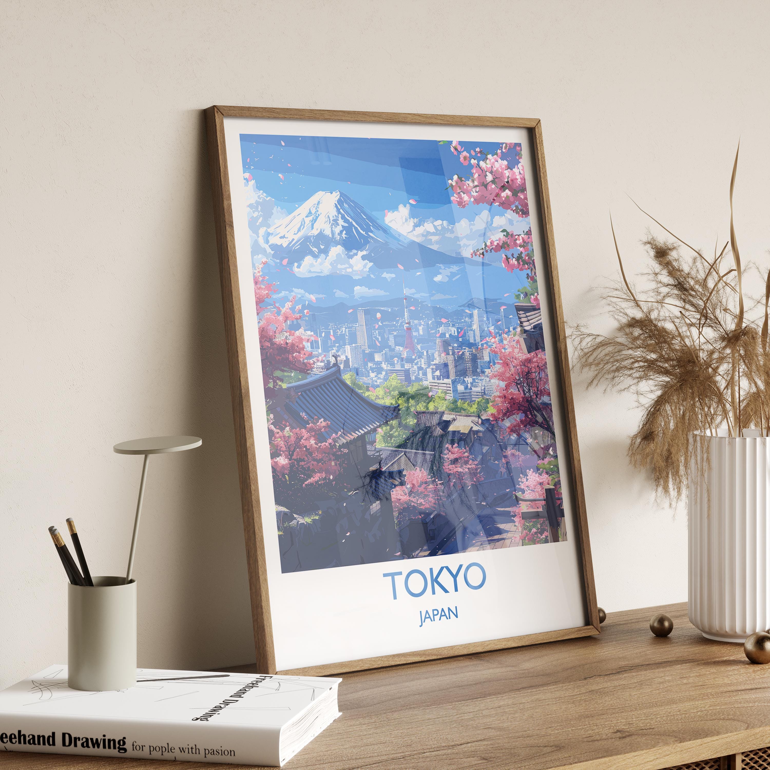 Tokyo Travel Print, Travel Poster of Tokyo, Japan, Asia, Tokyo Art Lovers Gift, Japan Gift, Wall Art Print NQ Media Designs
