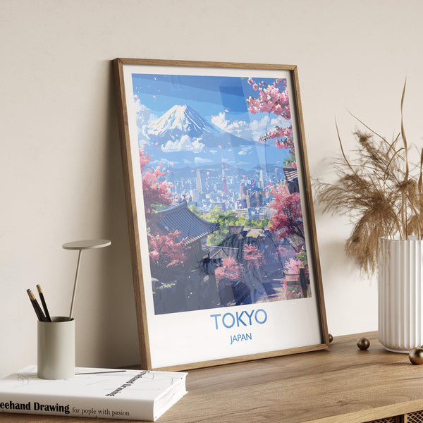 Tokyo Travel Print, Travel Poster of Tokyo, Japan, Asia, Tokyo Art Lovers Gift, Japan Gift, Wall Art Print