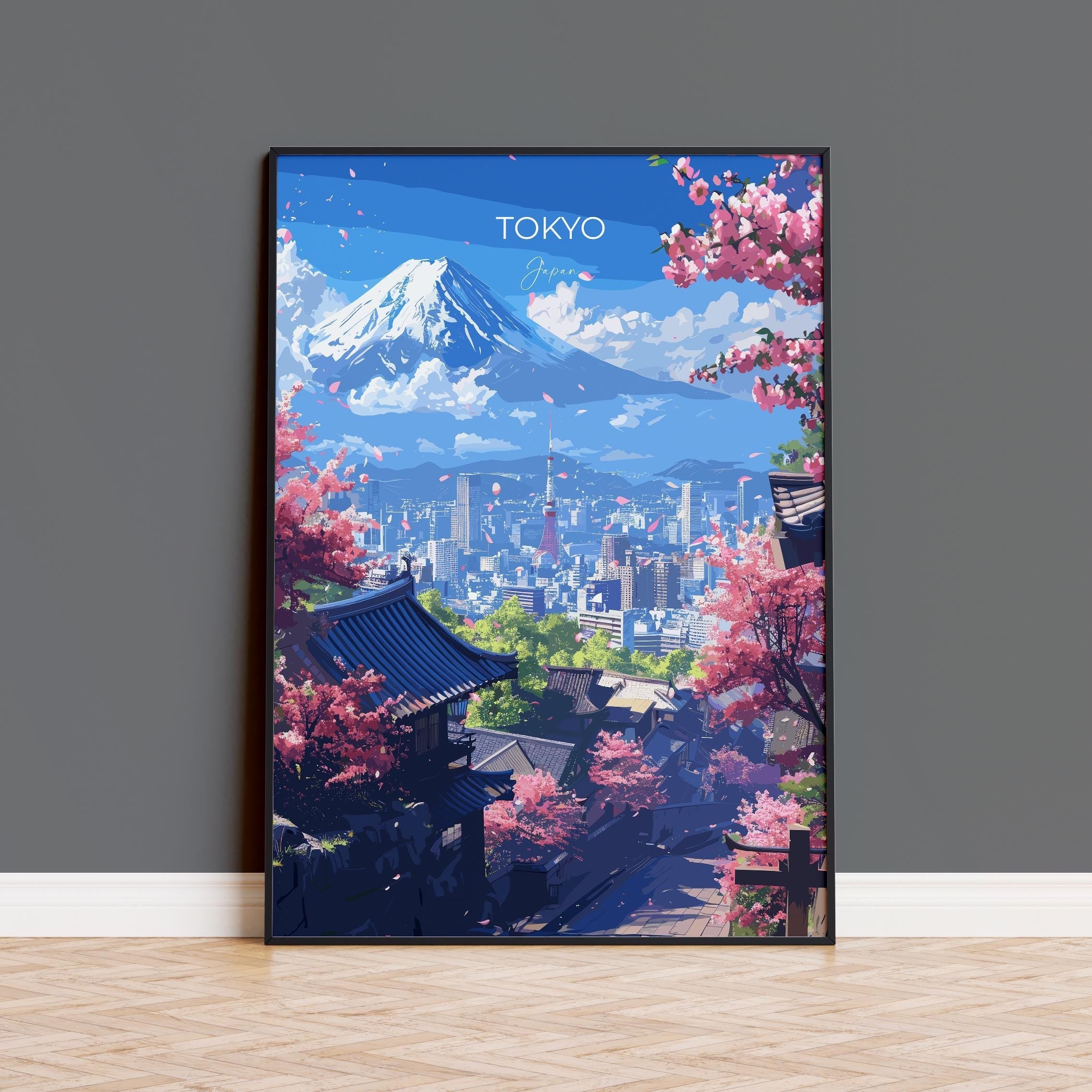 Tokyo Travel Poster, Travel Print of Tokyo, Japan, Asia, Tokyo Art Lovers Gift, Japan Gift, Wall Art Print NQ Media Designs
