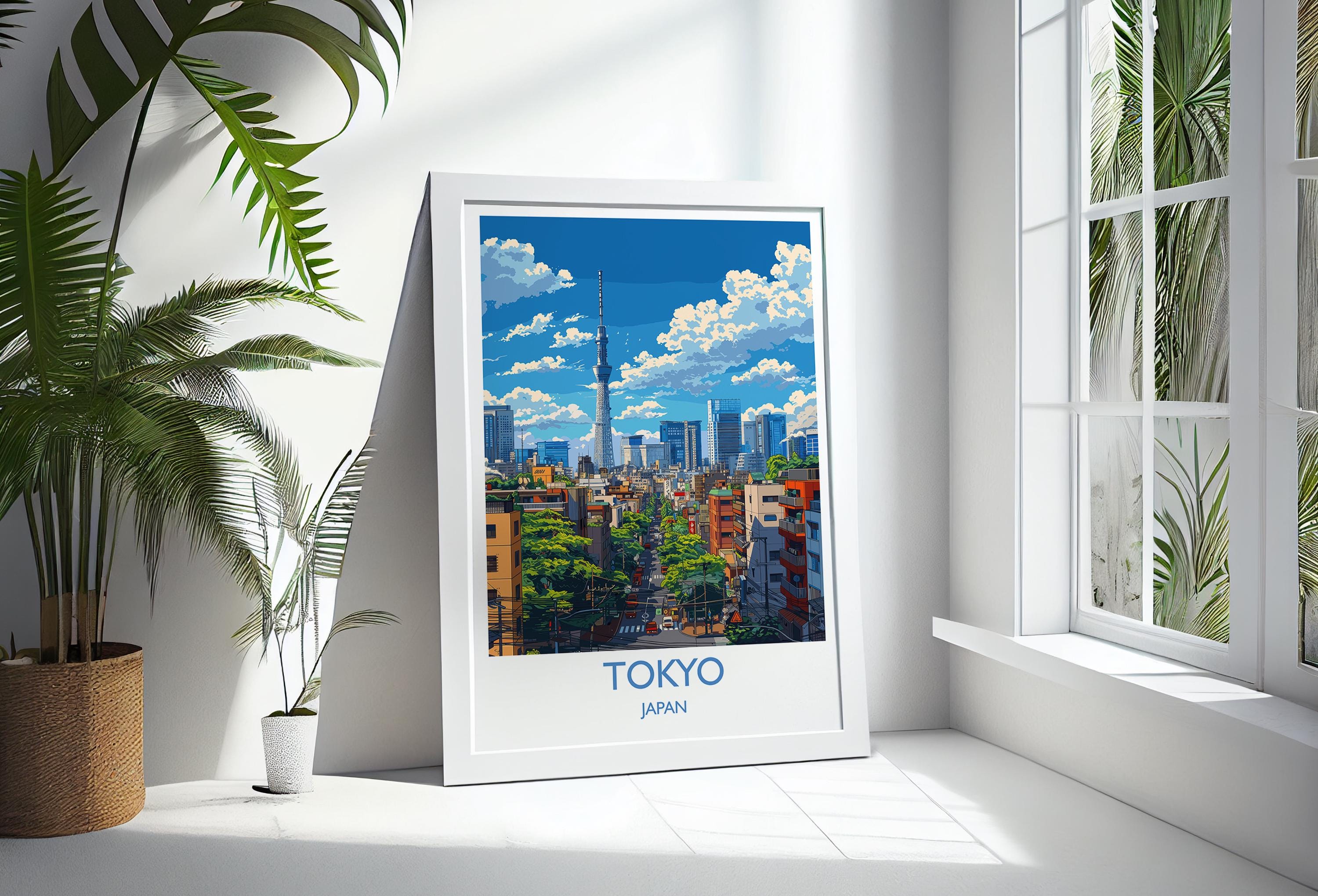 Tokyo Travel Print, Travel Poster of Tokyo, Japan, Asia, Tokyo Art Lovers Gift, Japan Gift, Wall Art Print NQ Media Designs