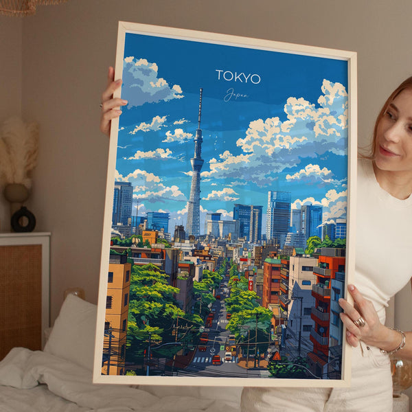 Tokyo Travel Poster, Travel Print of Tokyo, Japan, Asia, Tokyo Art Lovers Gift, Japan Gift, Wall Art Print