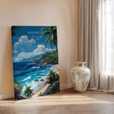 Seychelles Travel Poster Wall Art, Travel Print of Seychelles, Indian Ocean, Seychelles Islands Art Lovers Gift NQ Media Designs