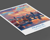 Prague Travel Poster Wall Art, Travel Print of Prague, Prague Art Lovers Gift, Czech Republic City Art Gift NQ Media Designs