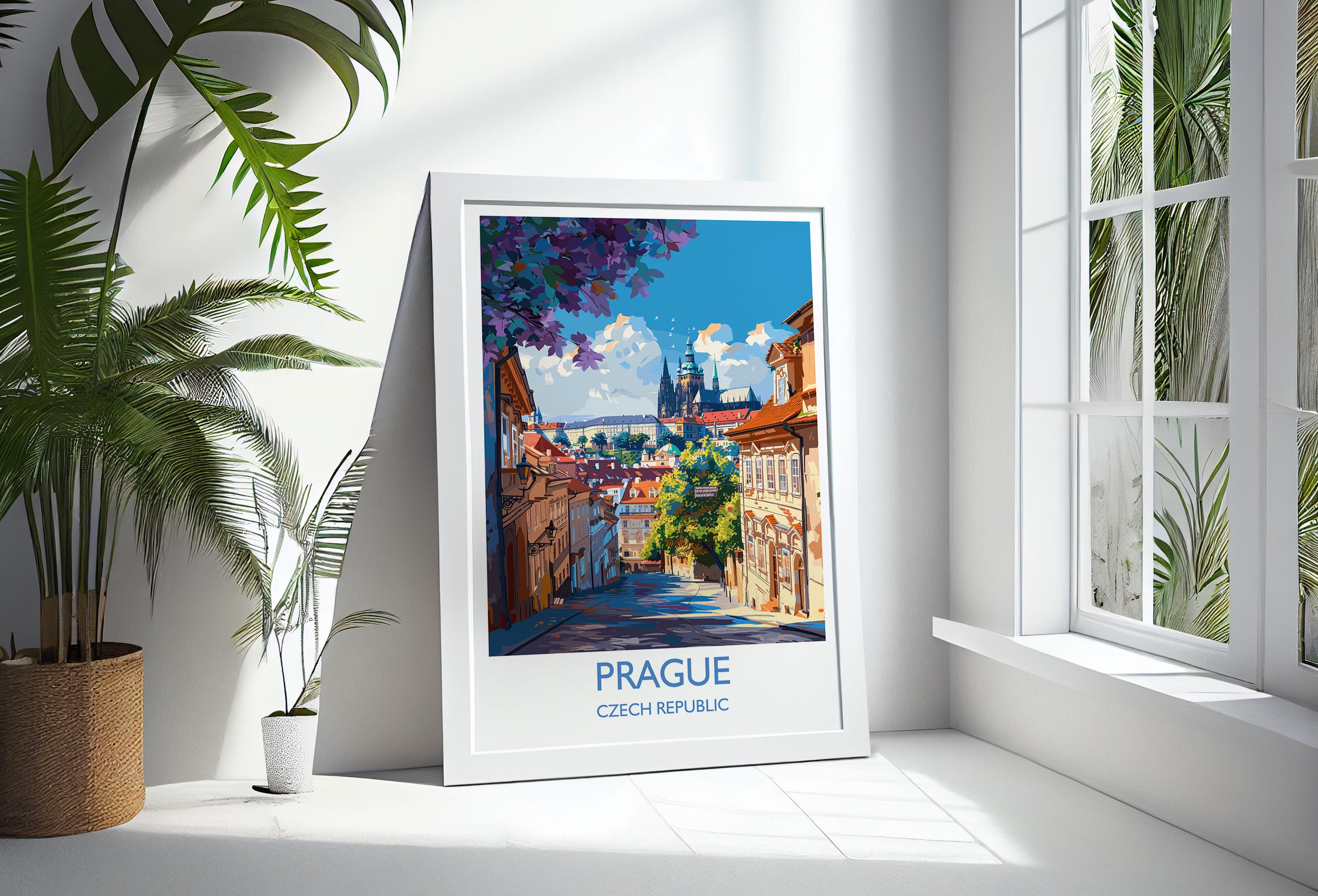 Prague Travel Poster Wall Art, Travel Print of Prague, Prague Art Lovers Gift, Czech Republic City Art Gift NQ Media Designs