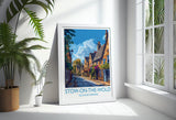 Stow on the Wold Travel Poster, Travel Print of Stow on the Wold, Gloucestershire Cotswolds Gift, England, Stow on the Wold Art Lovers Gift NQ Media Designs