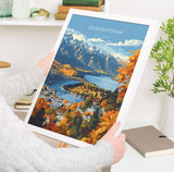 Queenstown Travel Poster, Travel Print of Queenstown, New Zealand Art Lovers Gift, Queenstown Wall Art NQ Media Designs