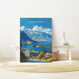 Queenstown Travel Poster, Travel Print of Queenstown, New Zealand Art Lovers Gift, Queenstown Wall Art NQ Media Designs