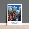 Utrecht Travel Poster, Travel Print of Utrecht, Netherlands, Dutch Art Lovers Gift, Wall Art Print NQ Media Designs