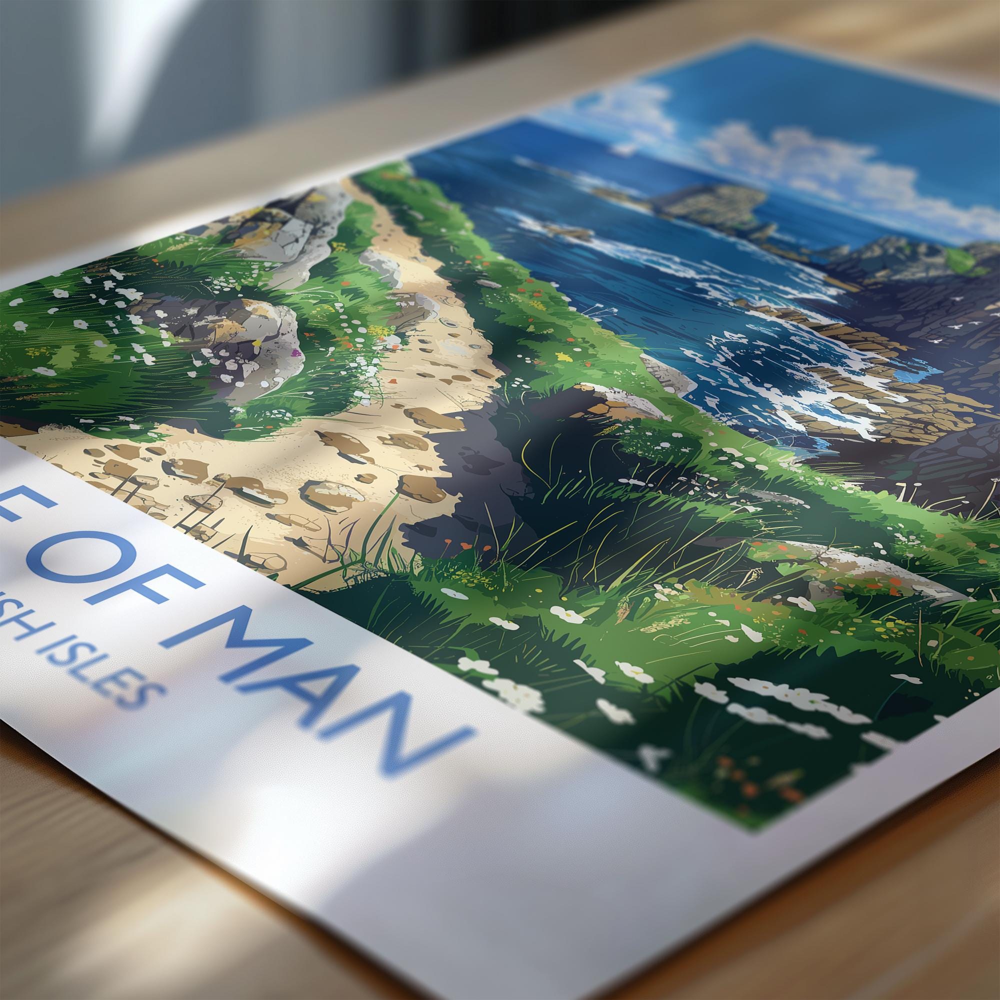 Isle of Man Print, Travel Poster of Isle of Man,Isle of Man Art Lovers Gift,British Isles Coast Wall Art Print NQ Media Designs