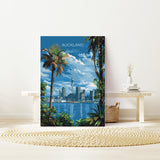 Auckland Travel Poster, Travel Print of Auckland, New Zealand Art Lovers Gift, Auckland Wall Art NQ Media Designs