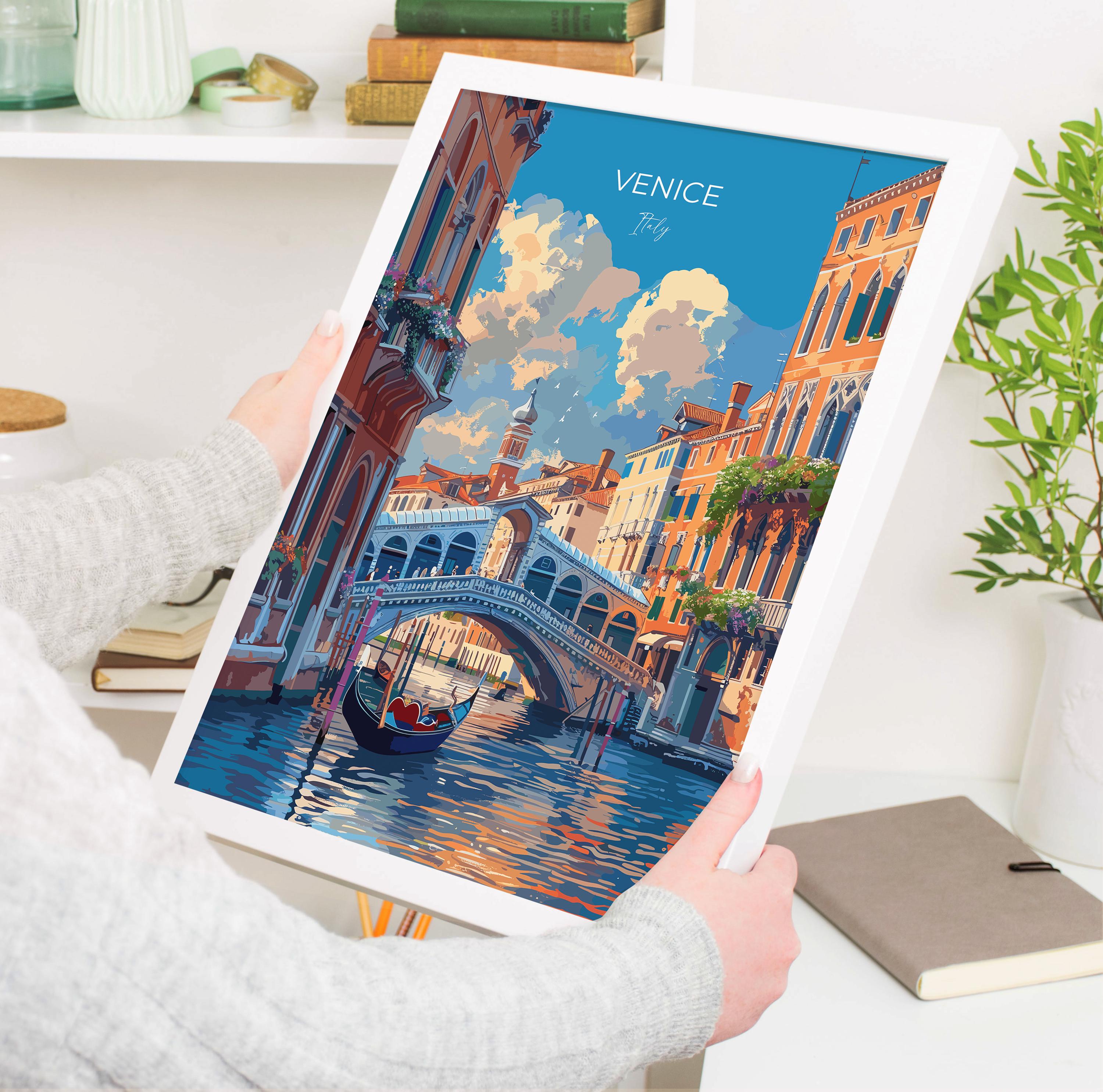 Venice Travel Poster Wall Art, Travel Print of Venice, Italy City Art, Venice Art Lovers Gift, Wall Art Print NQ Media Designs