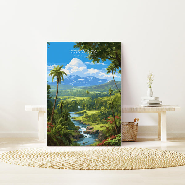 Costa Rica Travel Poster, Travel Print of Costa Rica, Central America, Costa Rica Art Lovers Gift, Wall Art Print