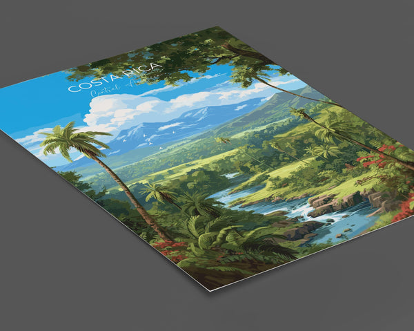 Costa Rica Travel Poster, Travel Print of Costa Rica, Central America, Costa Rica Art Lovers Gift, Wall Art Print