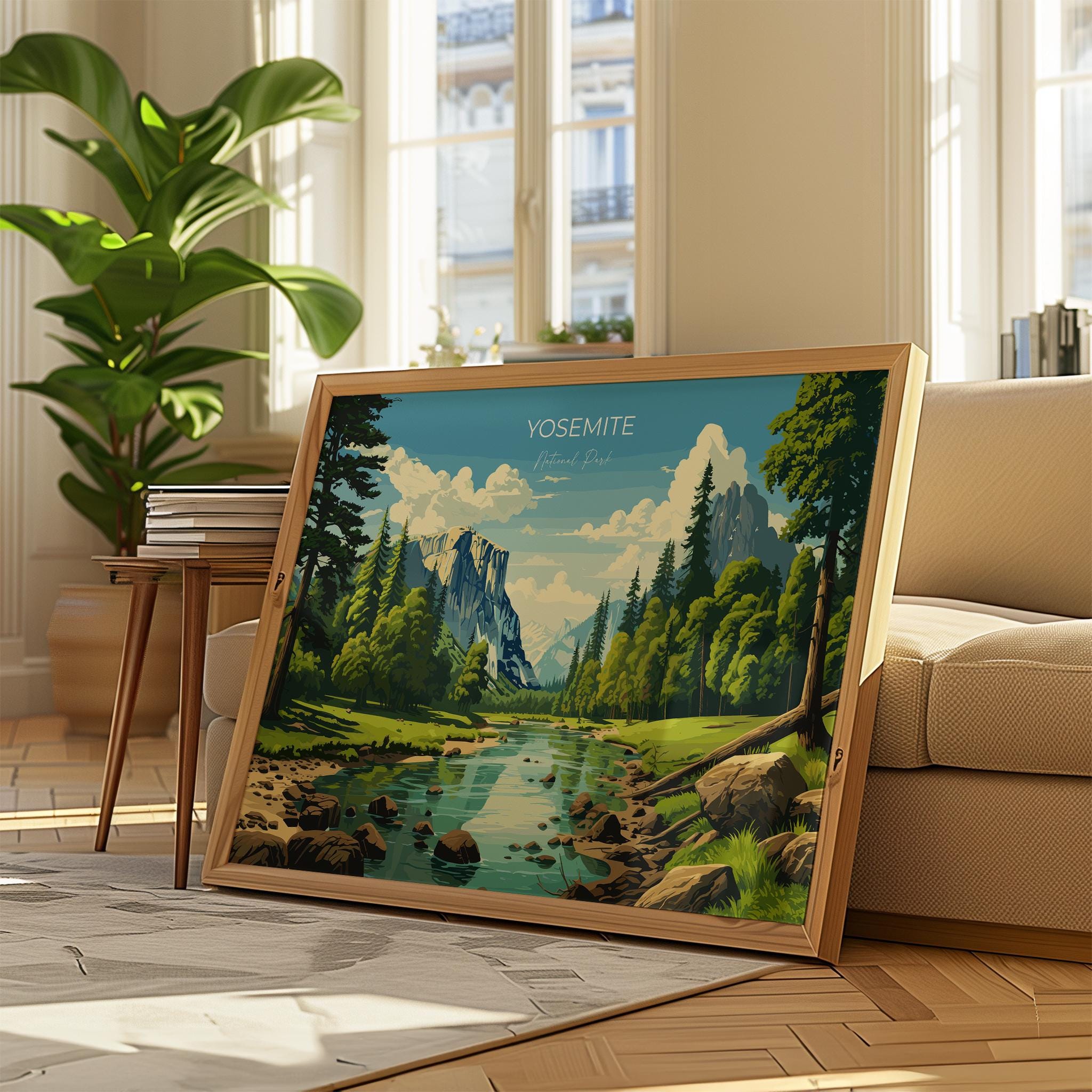 Yosemite Travel Poster Wall Art, Landscape Travel Print of Yosemite, National Park Art, Yosemite Gift, Colorado, USA, Travel Wall Art Gift NQ Media Designs