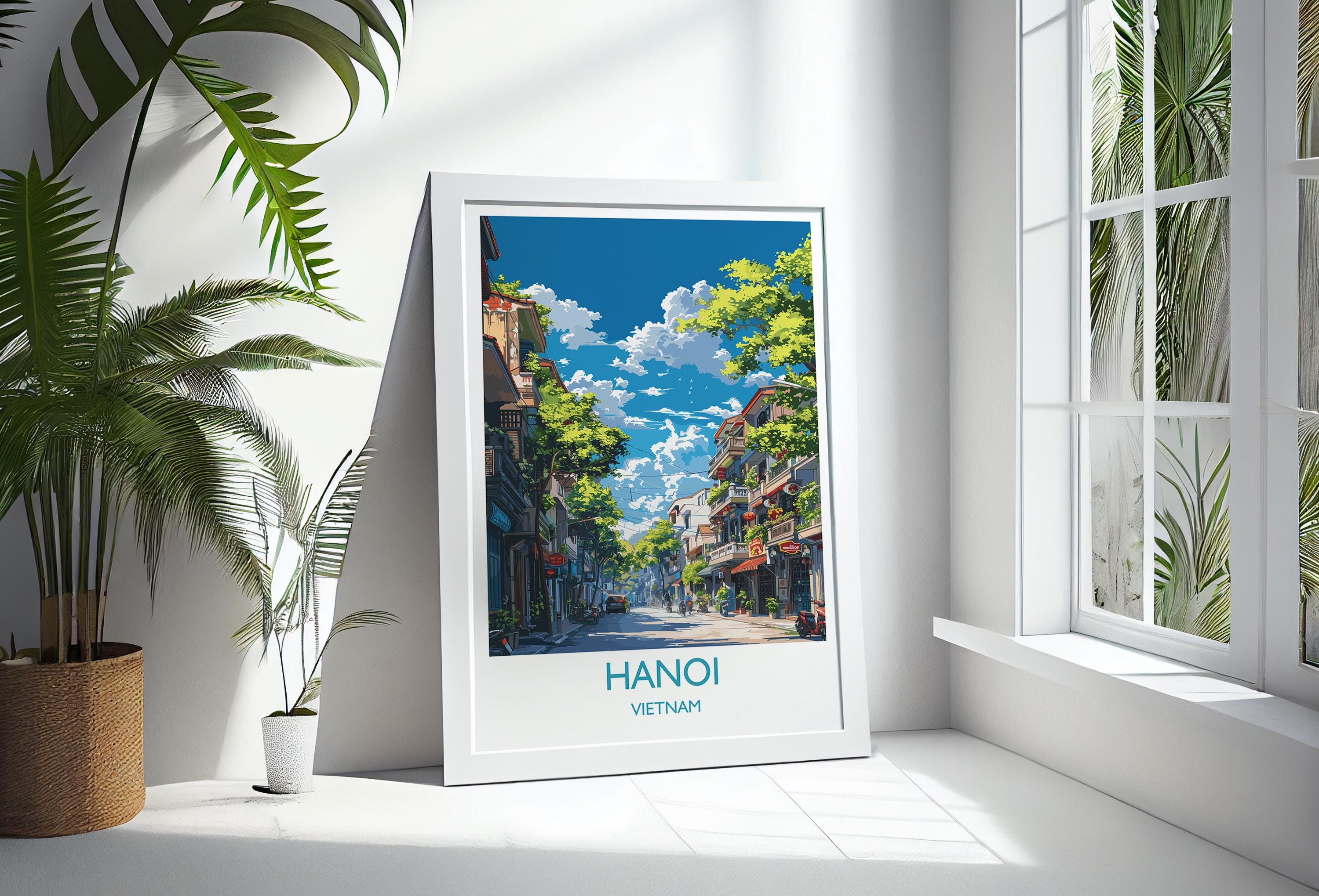 Hanoi Travel Print, Travel Poster of Hanoi,Vietnam, Asia, Hanoi Art Lovers Gift, Vietnam Gift, Wall Art Print NQ Media Designs