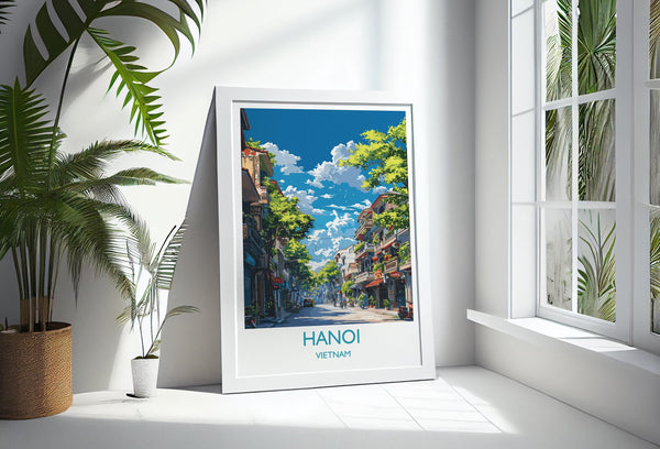 Hanoi Travel Print, Travel Poster of Hanoi,Vietnam, Asia, Hanoi Art Lovers Gift, Vietnam Gift, Wall Art Print