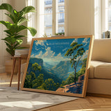 Blue Mountains Travel Poster Wall Art Landscape, Travel Print of Blue Mountains , Sydney Art Lovers Gift,Australia Landscape Art Gift NQ Media Designs