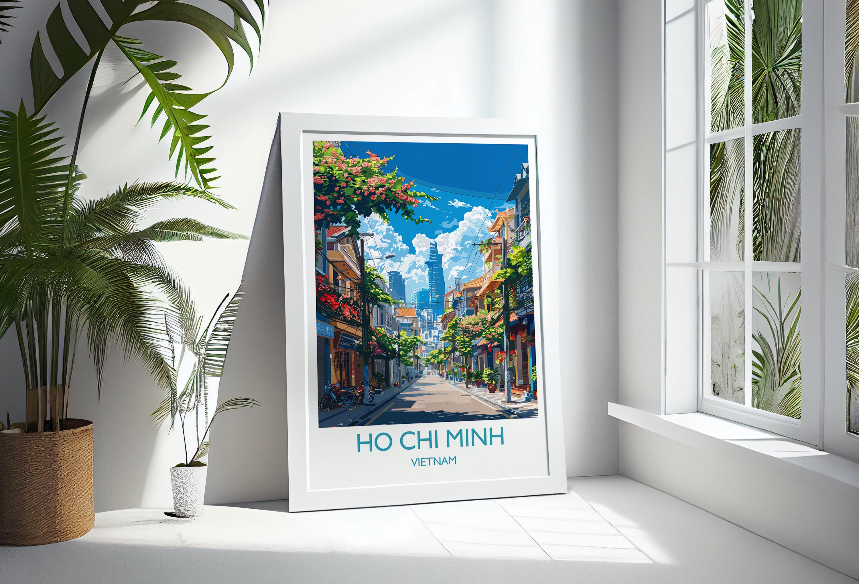 Ho Chi Minh Travel Print, Travel Poster of Ho Chi Minh, Vietnam, Asia, Ho Chi Minh Art Lovers Gift, Vietnam Gift, Wall Art Print NQ Media Designs