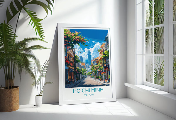 Ho Chi Minh Travel Print, Travel Poster of Ho Chi Minh, Vietnam, Asia, Ho Chi Minh Art Lovers Gift, Vietnam Gift, Wall Art Print