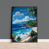 Seychelles Travel Poster Wall Art, Travel Print of Seychelles, Indian Ocean, Seychelles Islands Art Lovers Gift NQ Media Designs