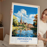 Abingdon Print, Travel Poster of Abingdon,Abingdon Art Lovers Gift,Oxfordshire, English Countryside Wall Art Print NQ Media Designs