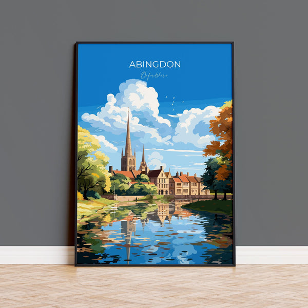 Abingdon Poster, Travel Print of Abingdon,Abingdon Art Lovers Gift,Oxfordshire, English Countryside Wall Art Print