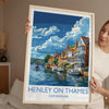 Henley on Thames Print, Travel Poster of Henley,Henley on Thames Art Lovers Gift,Oxfordshire, English Countryside Wall Art Print