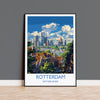 Rotterdam Travel Poster, Travel Print of Rotterdam, Netherlands, Dutch Art Lovers Gift, Wall Art Print
