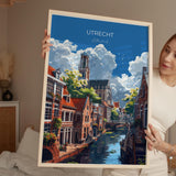 Utrecht Travel Print, Travel Poster of Utrecht, Netherlands, Dutch Art Lovers Gift, Wall Art Print NQ Media Designs