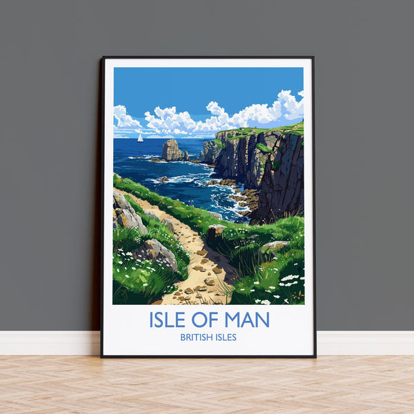 Isle of Man Print, Travel Poster of Isle of Man,Isle of Man Art Lovers Gift,British Isles Coast Wall Art Print