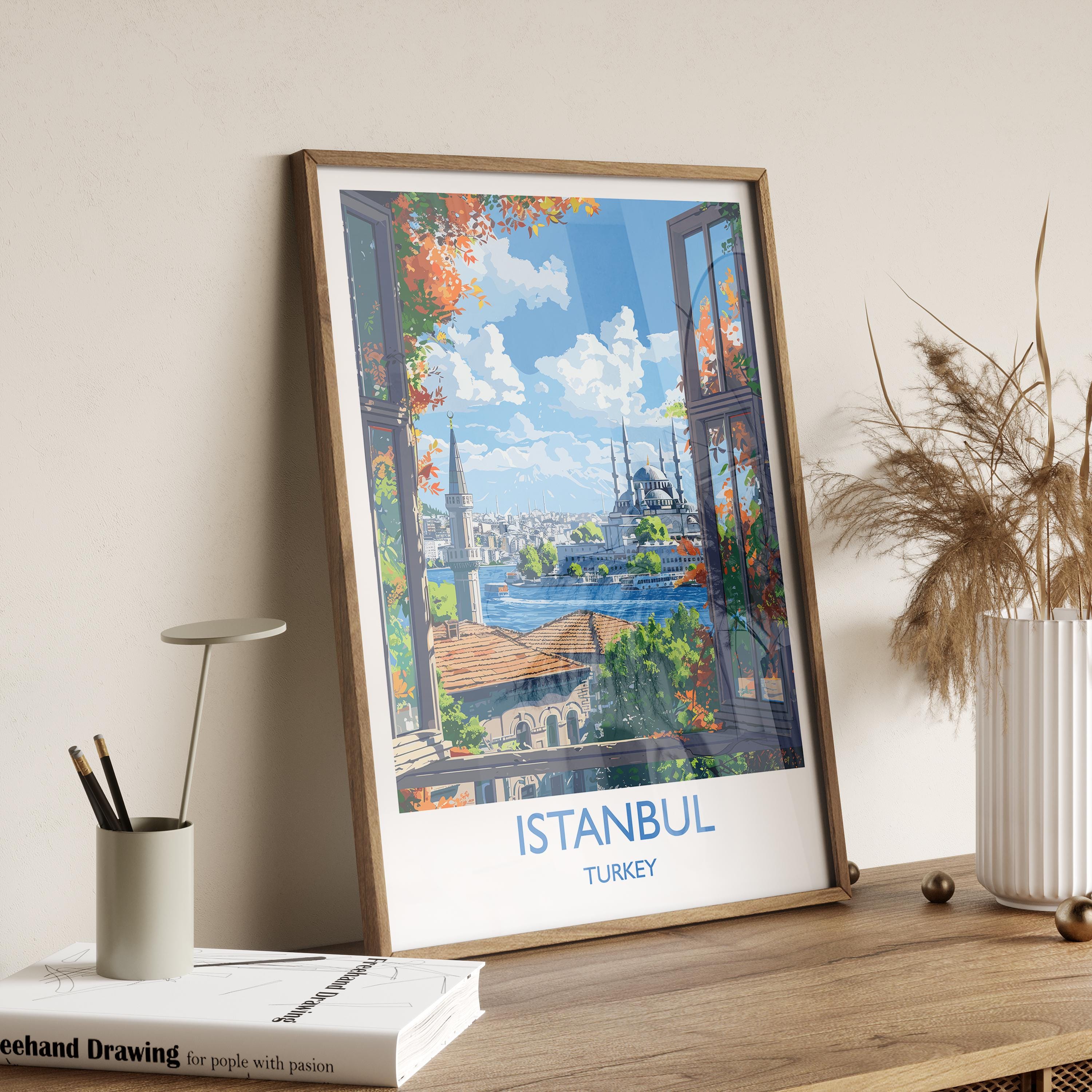 Istanbul Travel Print Wall Art, Travel Poster of Istanbul, Turkey Wall Art, Istanbul Art Lovers Gift, Wall Art Print NQ Media Designs