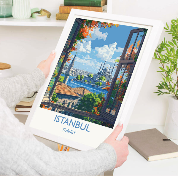 Istanbul Travel Print Wall Art, Travel Poster of Istanbul, Turkey Wall Art, Istanbul Art Lovers Gift, Wall Art Print