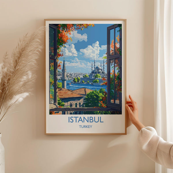 Istanbul Travel Print Wall Art, Travel Poster of Istanbul, Turkey Wall Art, Istanbul Art Lovers Gift, Wall Art Print