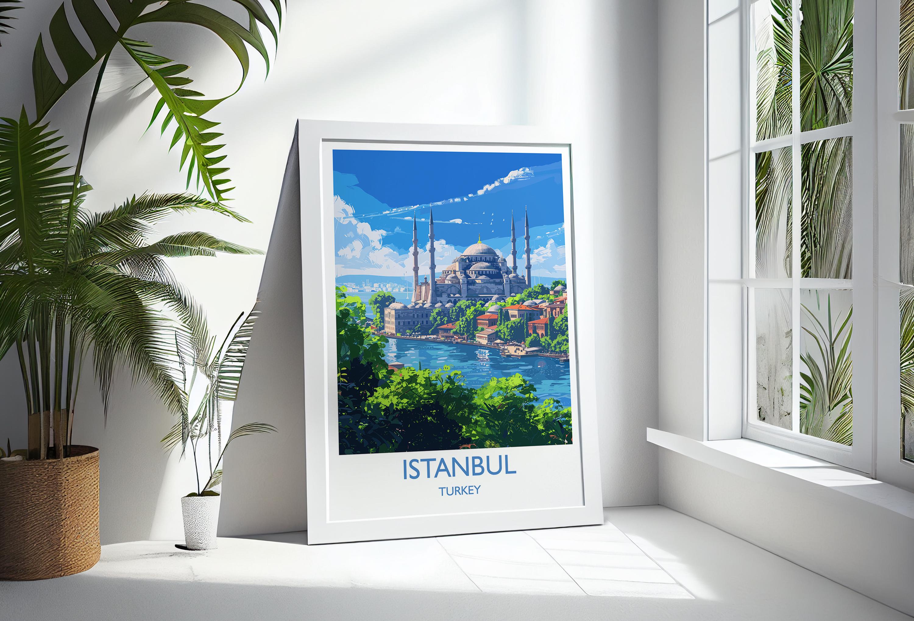 Istanbul Travel Print Wall Art, Travel Poster of Istanbul, Turkey Wall Art, Istanbul Art Lovers Gift, Wall Art Print NQ Media Designs