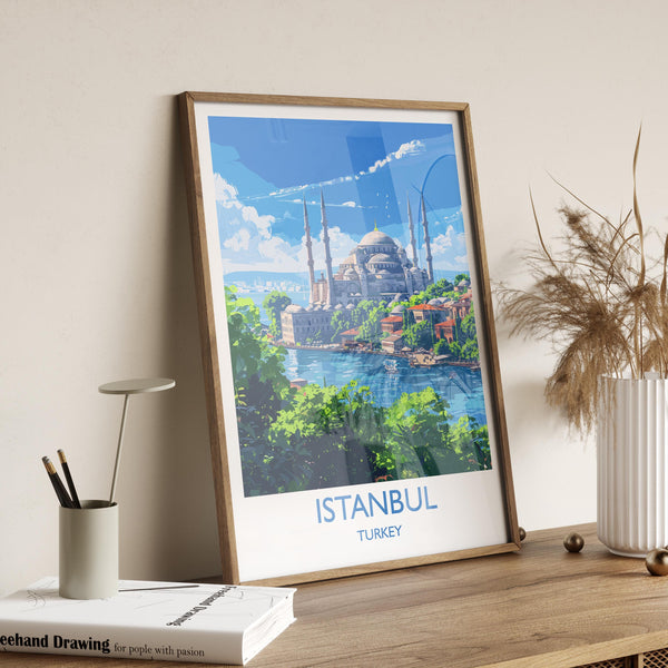 Istanbul Travel Print Wall Art, Travel Poster of Istanbul, Turkey Wall Art, Istanbul Art Lovers Gift, Wall Art Print