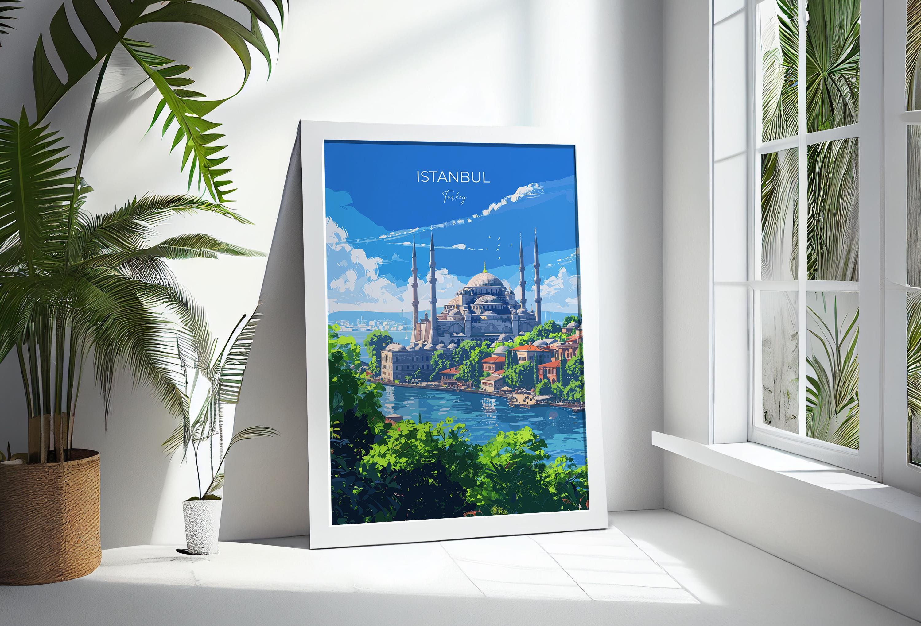Istanbul Travel Poster Wall Art, Travel Print of Istanbul, Turkey Wall Art, Istanbul Art Lovers Gift, Wall Art Print NQ Media Designs