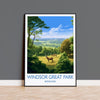 Windsor Great Park Travel Print, Travel Poster of Windsor Great Park , Berkshire, England, Windsor Gift, Wall Art Print NQ Media Designs