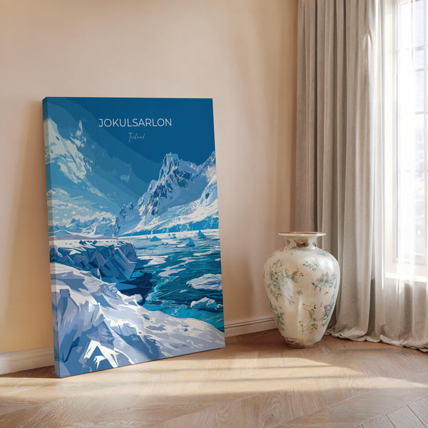 Jokulsarlon Print Wall Art, Jokulsarlon Travel Poster, Iceland Wall Art, Jokulsarlon Art Lovers Gift, Iceland Gift
