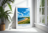 Freshwater Beach Travel Print, Travel Poster of Freshwater Beach, Wales, Pembrokeshire Art Gift, Wales Art Lovers Gift, Wall Art Print NQ Media Designs