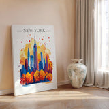 New York Skyline Travel Print Wall Art, New York Skyline Travel Poster, New York City, US City Art, New York Art Lovers Gift NQ Media Designs