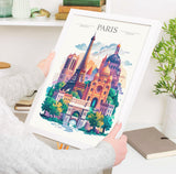 Paris Skyline Travel Print Wall Art, Paris Skyline Travel Poster, Paris City, France City Art, France Art Gift, Paris Art Lovers Gift NQ Media Designs
