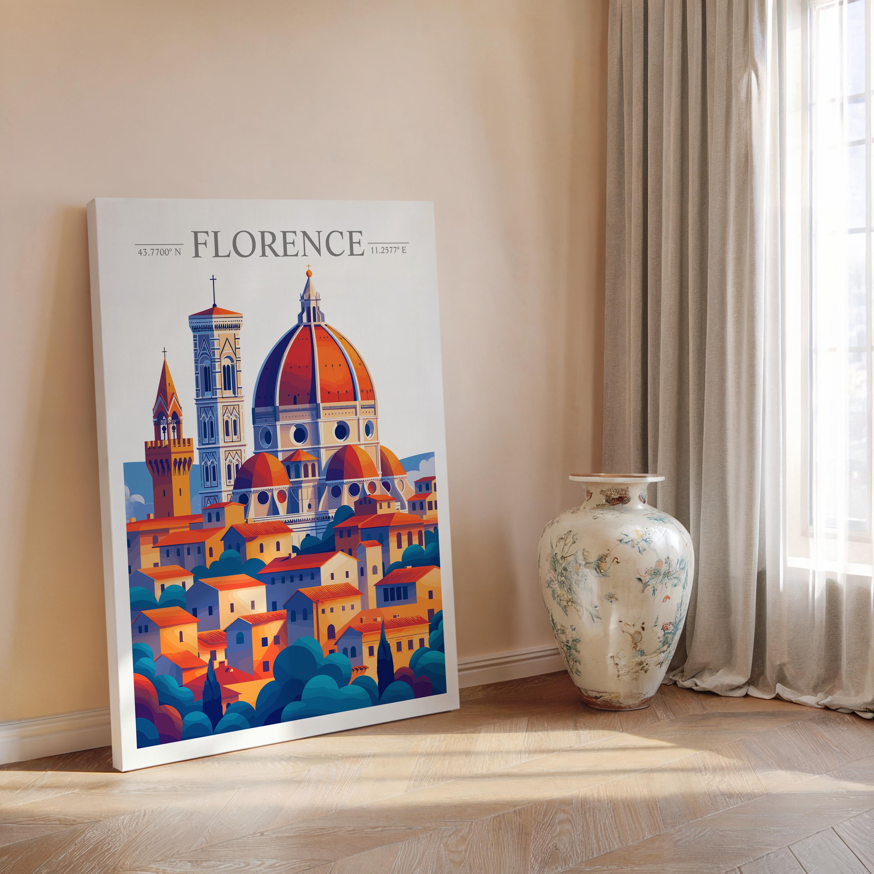Florence Skyline Travel Print Wall Art, Florence Skyline Travel Poster, Florence City, Italy City Art Gift, Florence Art Lovers Gift NQ Media Designs