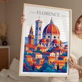 Florence Skyline Travel Print Wall Art, Florence Skyline Travel Poster, Florence City, Italy City Art Gift, Florence Art Lovers Gift NQ Media Designs