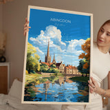 Abingdon Poster, Travel Print of Abingdon,Abingdon Art Lovers Gift,Oxfordshire, English Countryside Wall Art Print NQ Media Designs