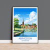 Abingdon Print, Travel Poster of Abingdon,Abingdon Art Lovers Gift,Oxfordshire, English Countryside Wall Art Print NQ Media Designs