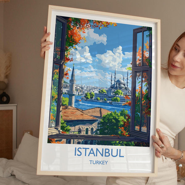 Istanbul Travel Print Wall Art, Travel Poster of Istanbul, Turkey Wall Art, Istanbul Art Lovers Gift, Wall Art Print