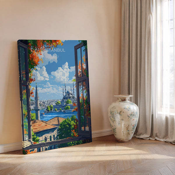 Istanbul Travel Poster Wall Art, Travel Print of Istanbul, Turkey Wall Art, Istanbul Art Lovers Gift, Wall Art Print