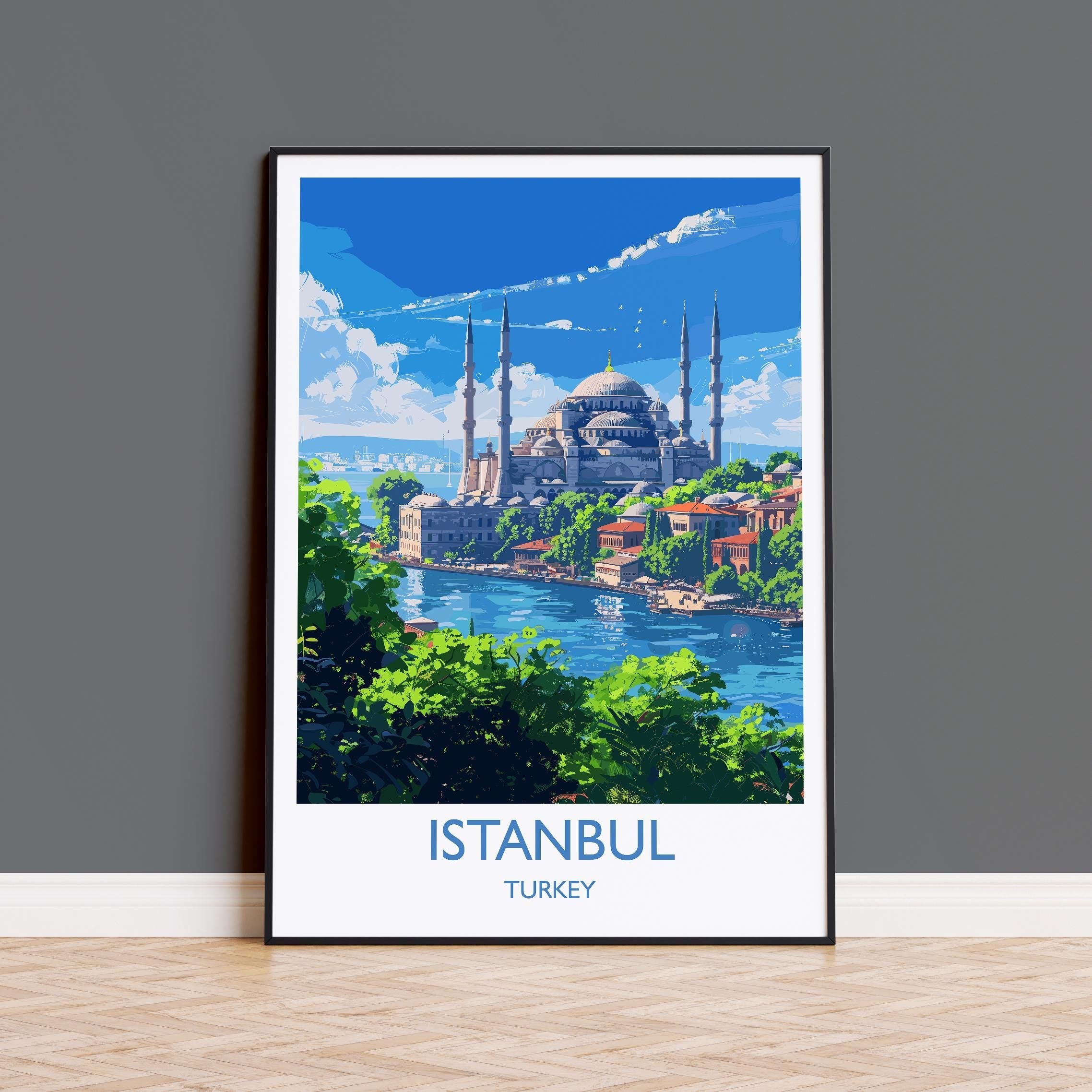 Istanbul Travel Print Wall Art, Travel Poster of Istanbul, Turkey Wall Art, Istanbul Art Lovers Gift, Wall Art Print NQ Media Designs
