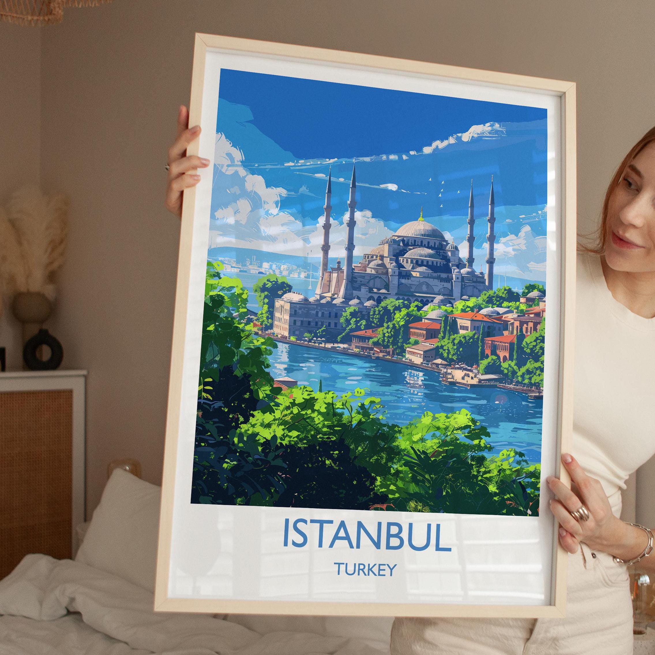 Istanbul Travel Print Wall Art, Travel Poster of Istanbul, Turkey Wall Art, Istanbul Art Lovers Gift, Wall Art Print NQ Media Designs