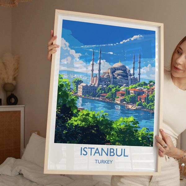 Istanbul Travel Print Wall Art, Travel Poster of Istanbul, Turkey Wall Art, Istanbul Art Lovers Gift, Wall Art Print